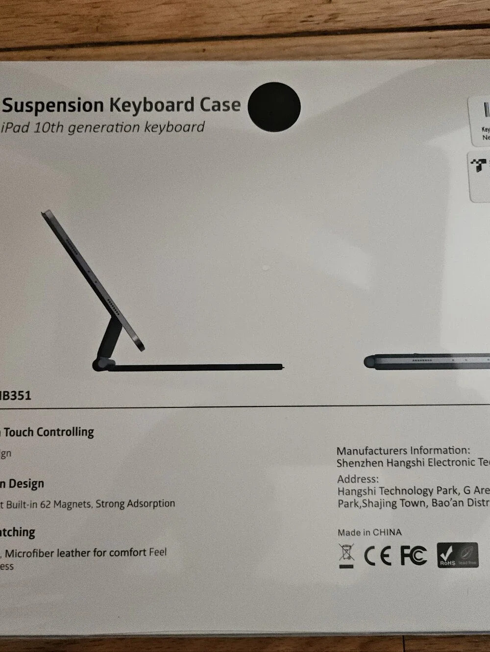 Magnetic Suspension Keyboard Case for iPad 10th Gen - Black